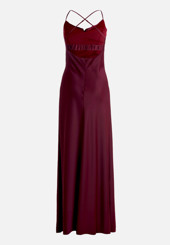 Abendkleid mit Wasserfallausschnitt / Rückseite