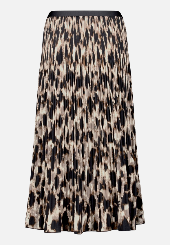 Plisseerock Midi mit Leoprint / Rückseite