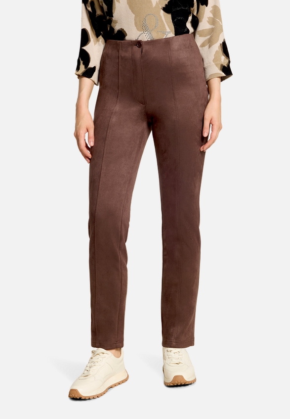 Kunstlederhose  aus Velour Style Selina Fashion  / Modellfoto Vorderseite