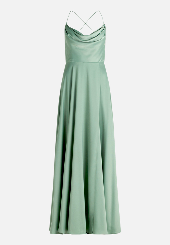 Abendkleid mit Wasserfallausschnitt / Vorderseite