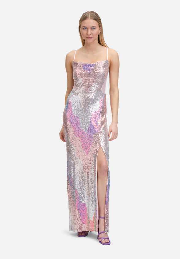 Abendkleid mit Pailletten / Modellfoto Vorderseite