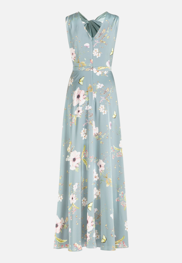 Abendkleid mit Blumenprint / Rückseite