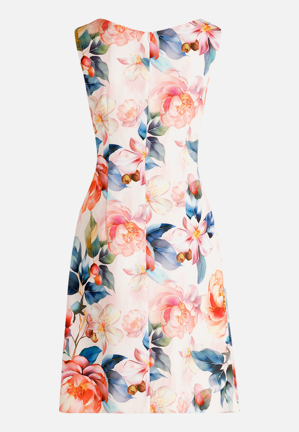 Cocktailkleid mit Blumenprint / Rückseite