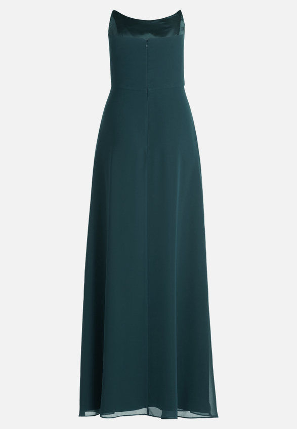 Abendkleid mit Wasserfallausschnitt / Rückseite
