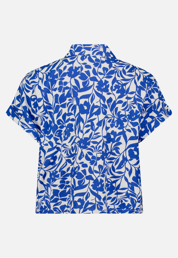 Leinenbluse mit Kragen / Rückseite