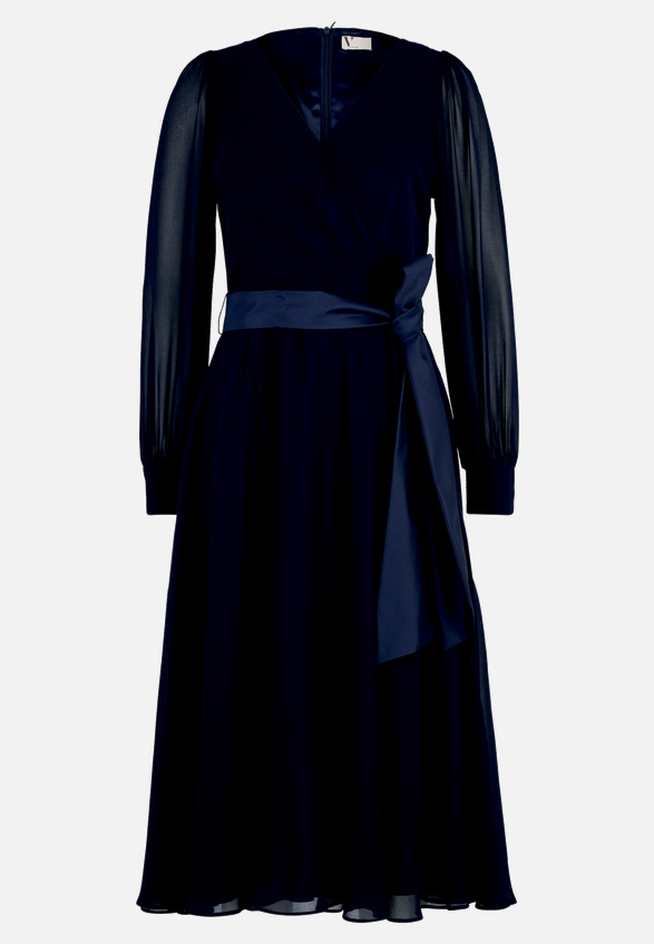 Cocktailkleid mit Gürtel / Vorderseite