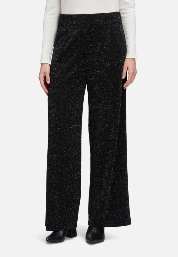 Marlene-Hose im Glitzer-Look / Modellfoto Vorderseite