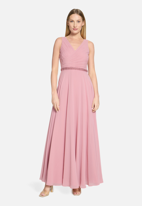 Abendkleid mit Plissee / Modellfoto Vorderseite