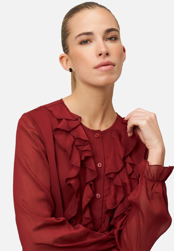 Chiffonbluse mit Volants / Detailbild