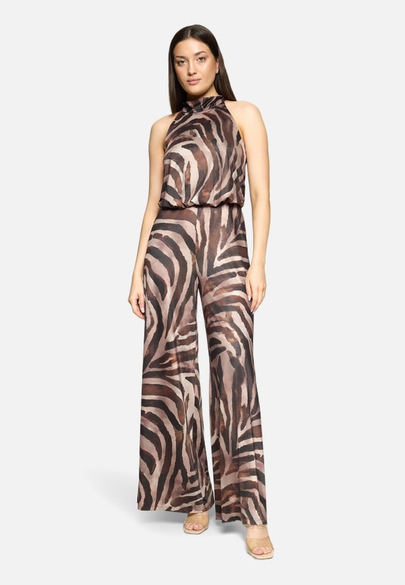 Jumpsuit mit Animalprint / Modellfoto Vorderseite