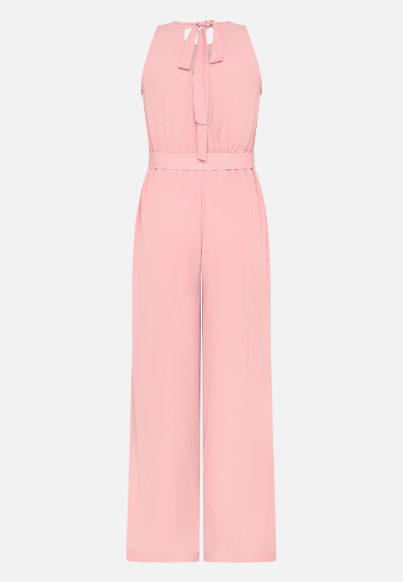 Jumpsuit mit Gürtel und weitem Bein / Rückseite