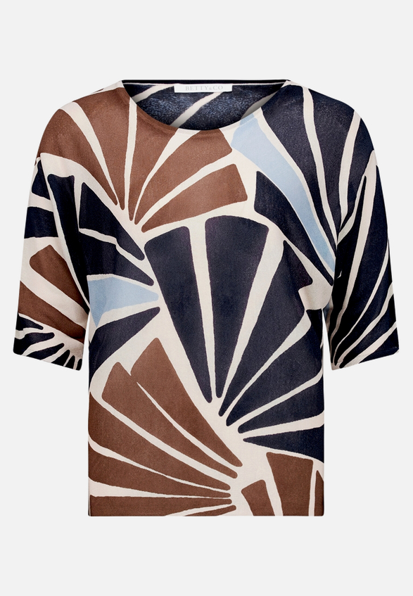 Feinstrickpullover mit Print / Vorderseite