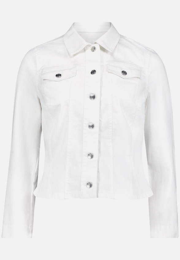 Jeansjacke tailliert mit Knopfleiste / Vorderseite