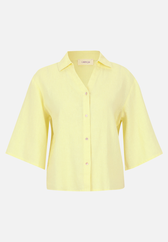 Leinenbluse mit Kragen / Vorderseite