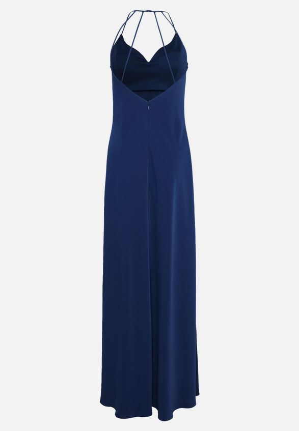 Abendkleid mit Wasserfallausschnitt / Rückseite