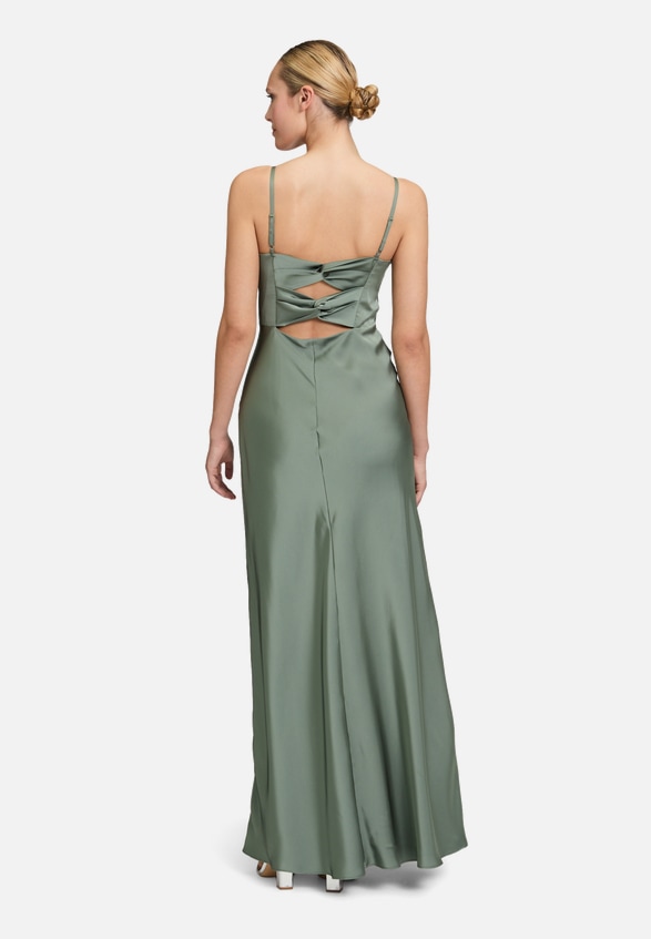 Abendkleid schmal geschnitten / Modellfoto Rückseite