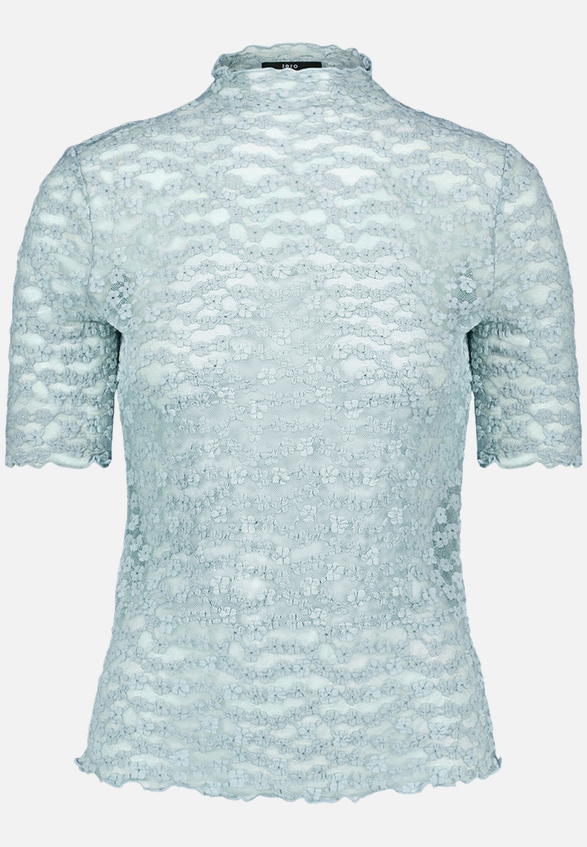 Spitzenshirt mit Stehkragen / Vorderseite