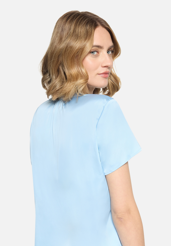 Satin-Bluse kurzarm / Detailbild