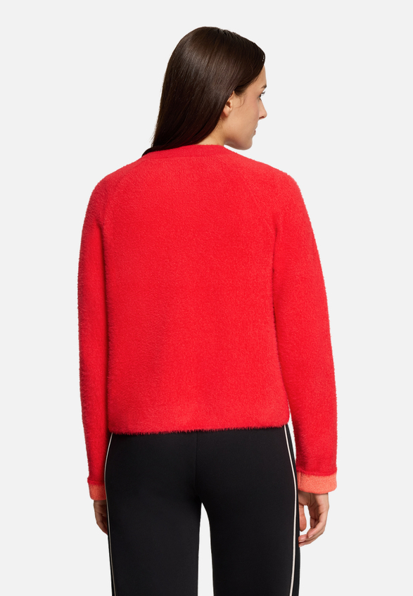 Casual-Strickjacke mit Reißverschluss / Modellfoto Rückseite