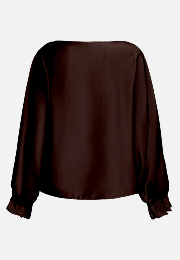 Satin-Bluse mit Fledermausärmeln / Rückseite