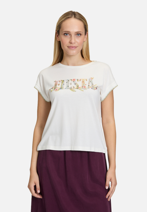 Casual-Shirt mit Rundhalsausschnitt / Modellfoto Vorderseite