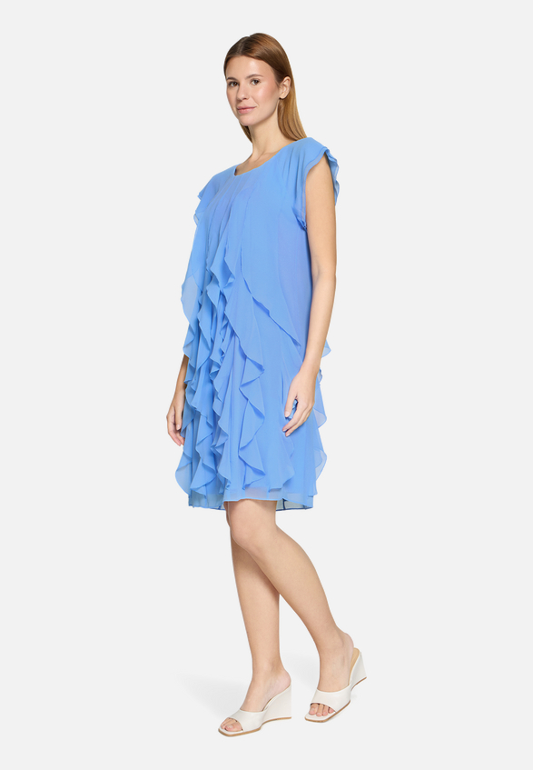 Cocktailkleid mit Volant / Modellfoto Vorderseite (Outfit)