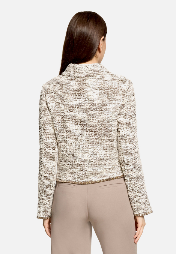 Bouclé-Jacke  mit Knöpfen / Modellfoto Rückseite