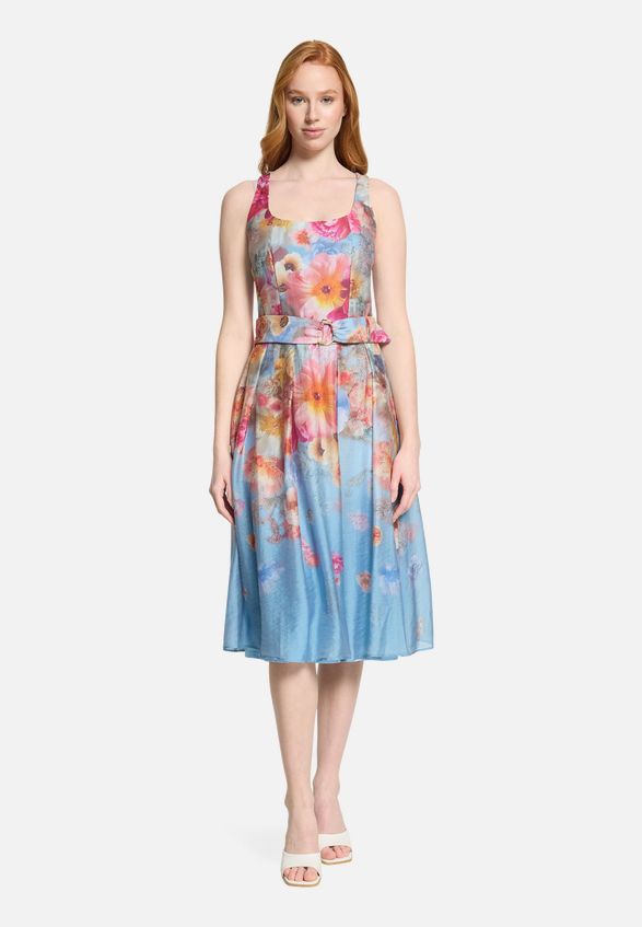 Cocktailkleid mit Blumenprint / Modellfoto Vorderseite