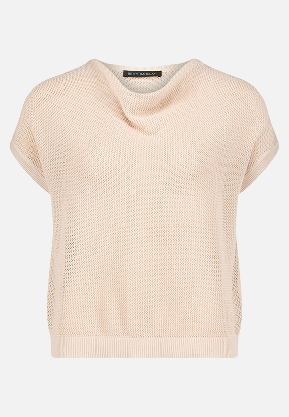 Lochstrick-Pullover mit Wasserfallausschnitt / Vorderseite