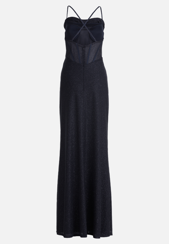 Abendkleid im Glitzer-Look / Rückseite