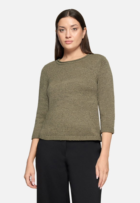 Strickpullover mit 3/4 Arm / Modellfoto Vorderseite