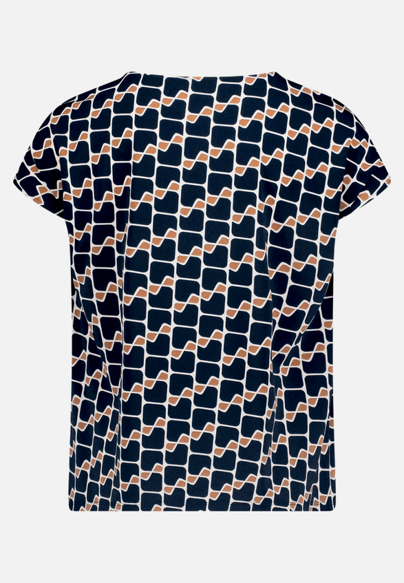 Printshirt mit Wasserfallausschnitt  / Rückseite