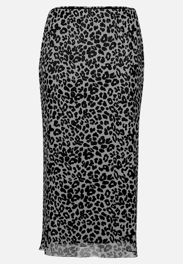 Bleistiftrock mit Leoprint / Vorderseite