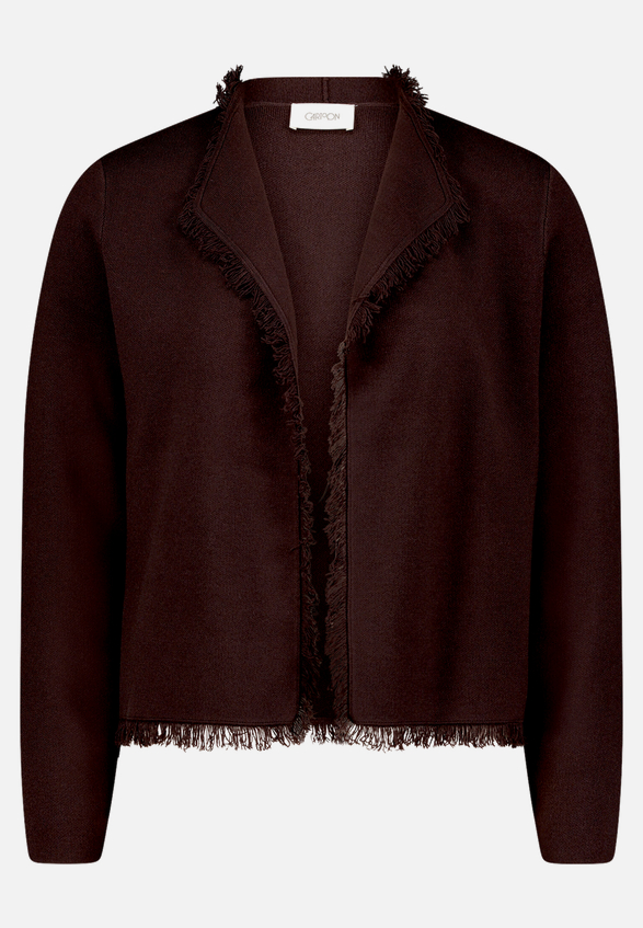Strick-Cardigan mit Fransen / Vorderseite