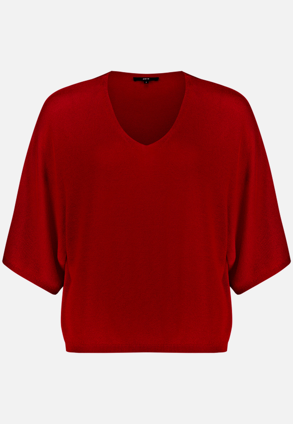 Kurzarmpullover  mit V-Ausschnitt / Vorderseite