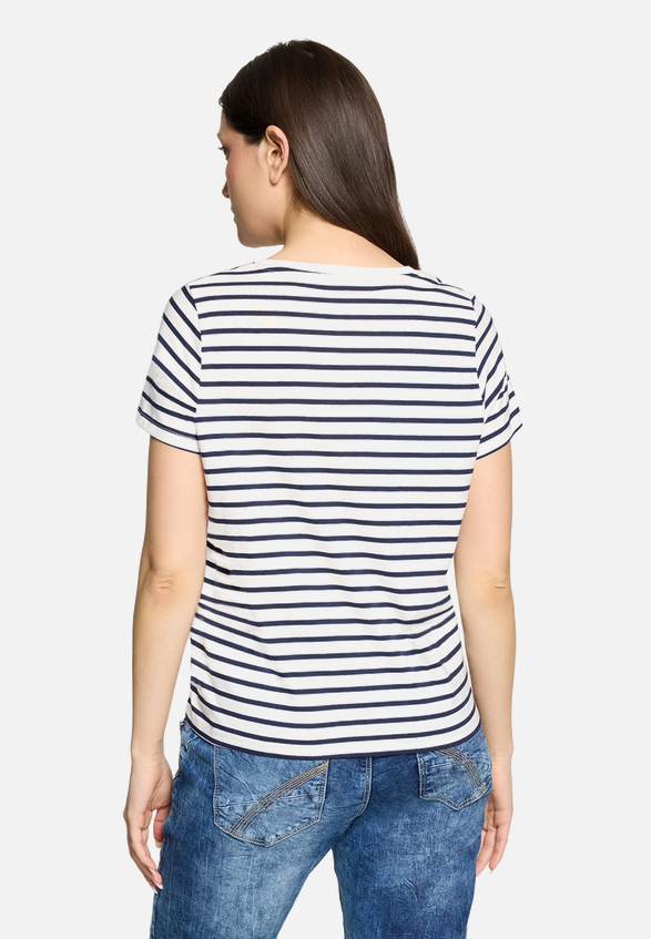 Kurzarm-Shirt mit Rundhalsausschnitt / Modellfoto Rückseite