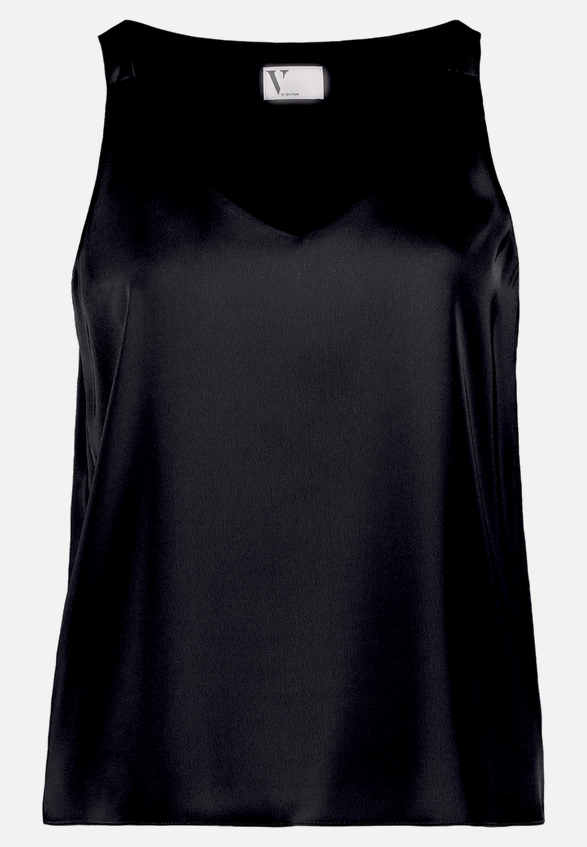 Satin-Bluse mit V-Ausschnitt / Vorderseite