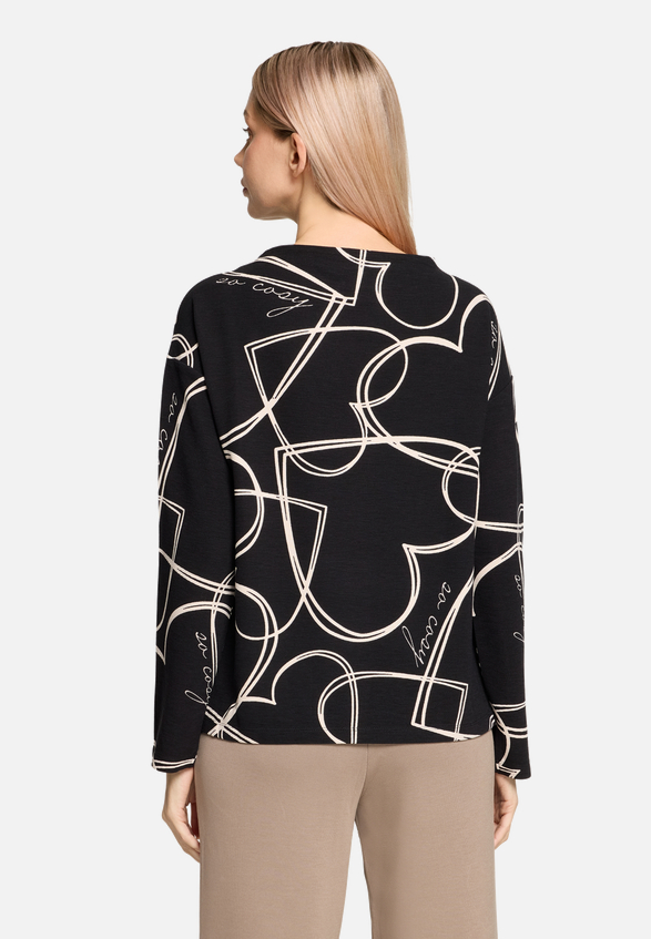 Sweatshirt mit Rippenstruktur / Modellfoto Rückseite