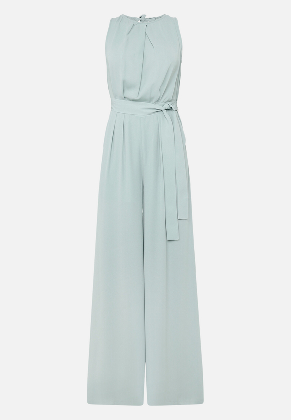Jumpsuit mit Gürtel und weitem Bein / Vorderseite