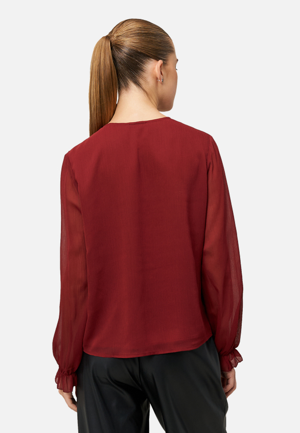 Chiffonbluse mit Volants / Modellfoto Rückseite