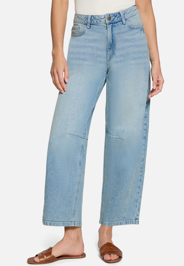 Barrel-Jeans  Mid Waist 29 Inch  / Modellfoto Vorderseite