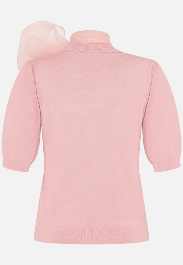 Kurzarmpullover  mit Schleife  / Rückseite