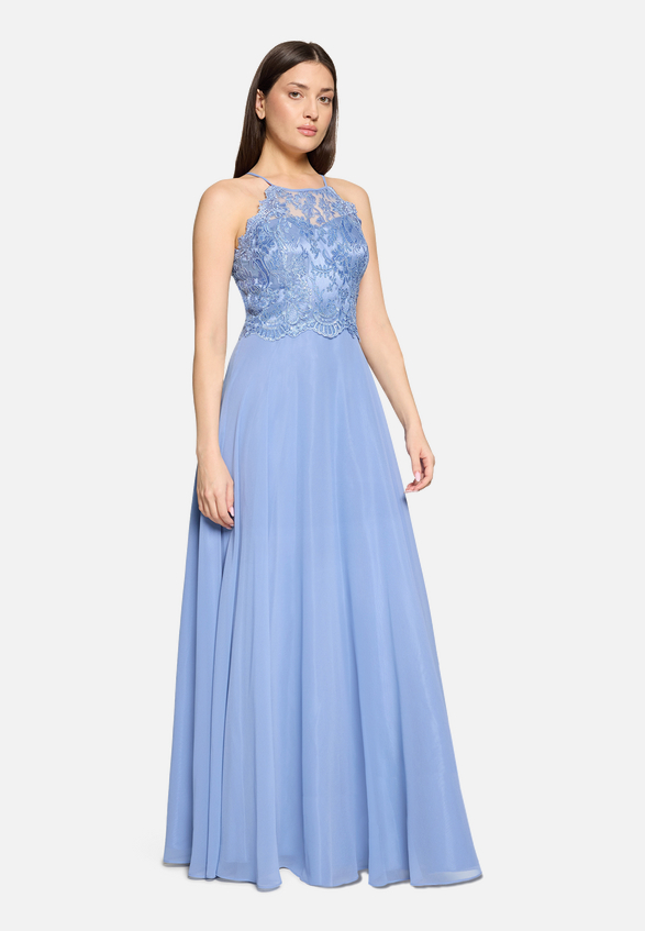 Abendkleid rückenfrei / Modellfoto Vorderseite (Outfit)