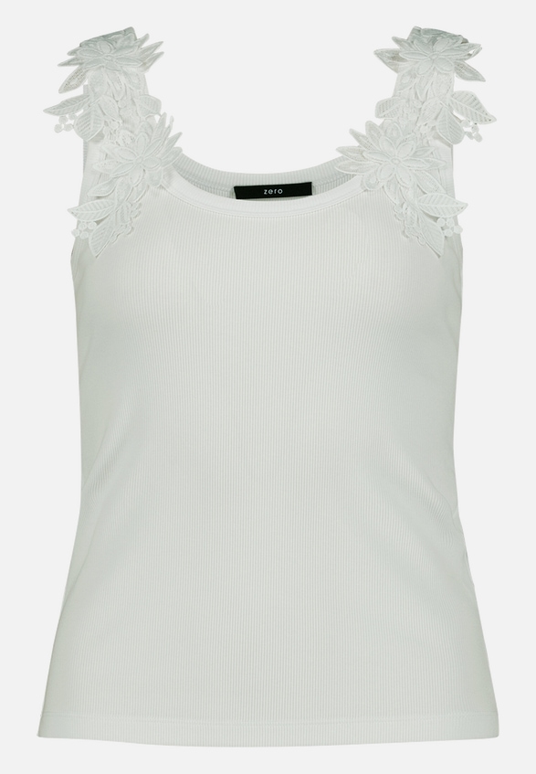 Top  mit floraler Spitze  / Vorderseite