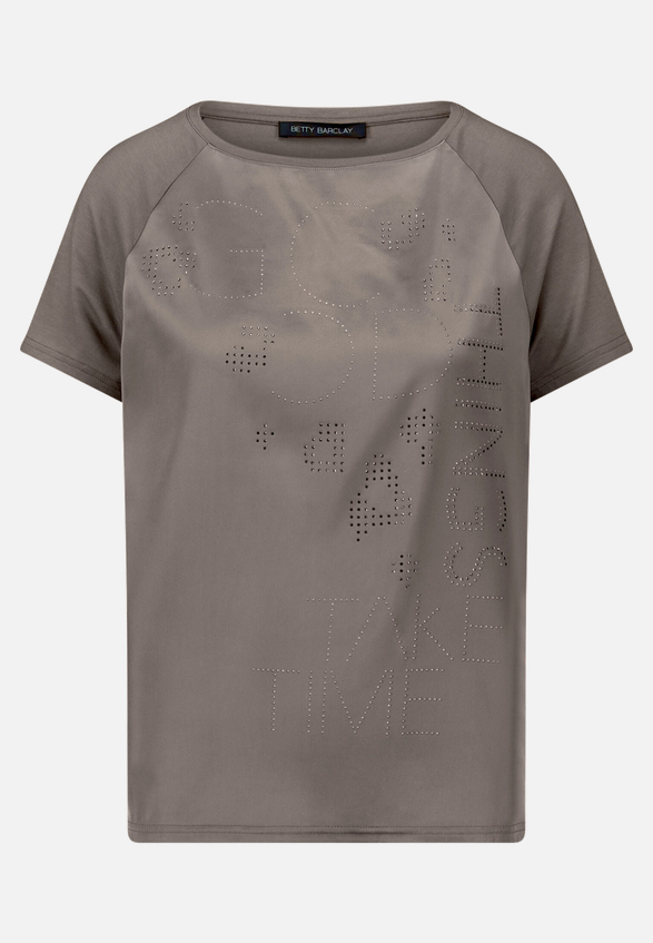 Blusenshirt  mit Print und Glitzer / Vorderseite