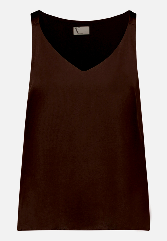 Satin-Bluse mit V-Ausschnitt / Vorderseite