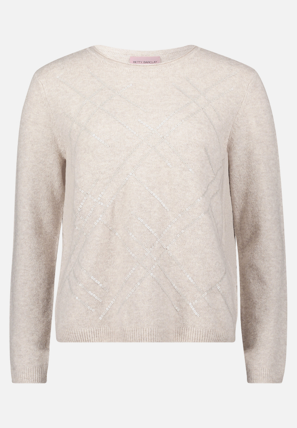 Feinstrickpullover mit Applikation / Vorderseite