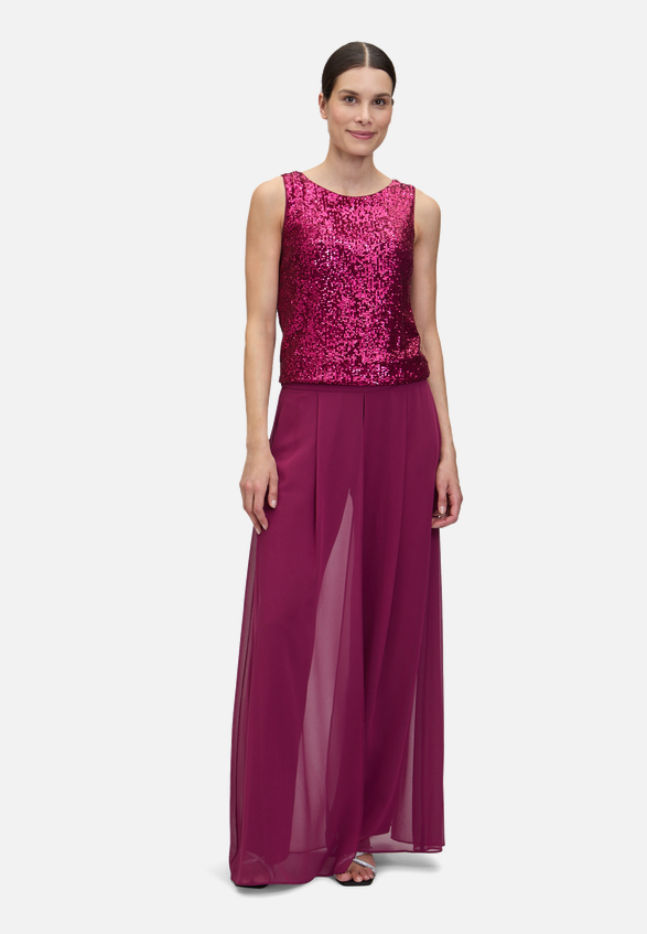 Pailletten-Top ohne Arm / Modellfoto Vorderseite (Outfit)