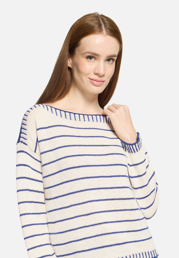 Strickpullover mit U-Boot-Ausschnitt / Detailbild