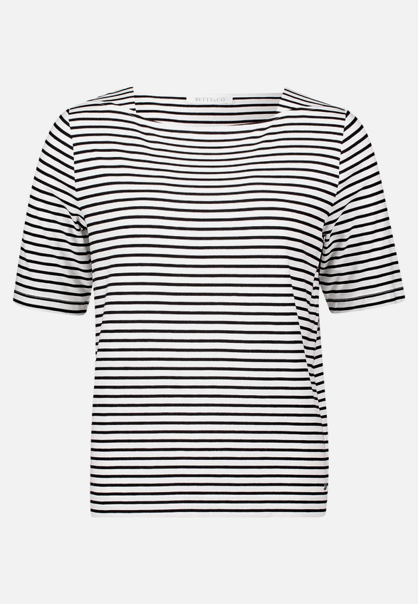 Streifenshirt mit U-Boot-Ausschnitt / Vorderseite